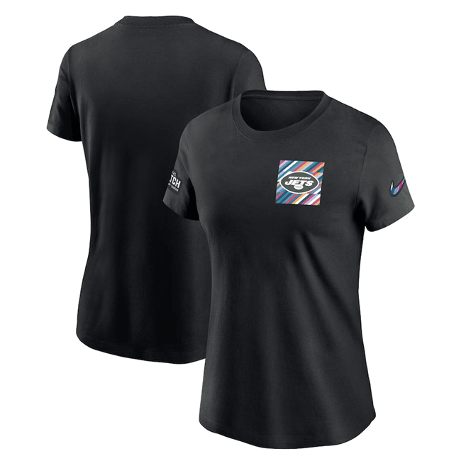 Women's New York Jets Black 2023 Crucial Catch Sideline Tri-Blend T-Shirt(Run Small)